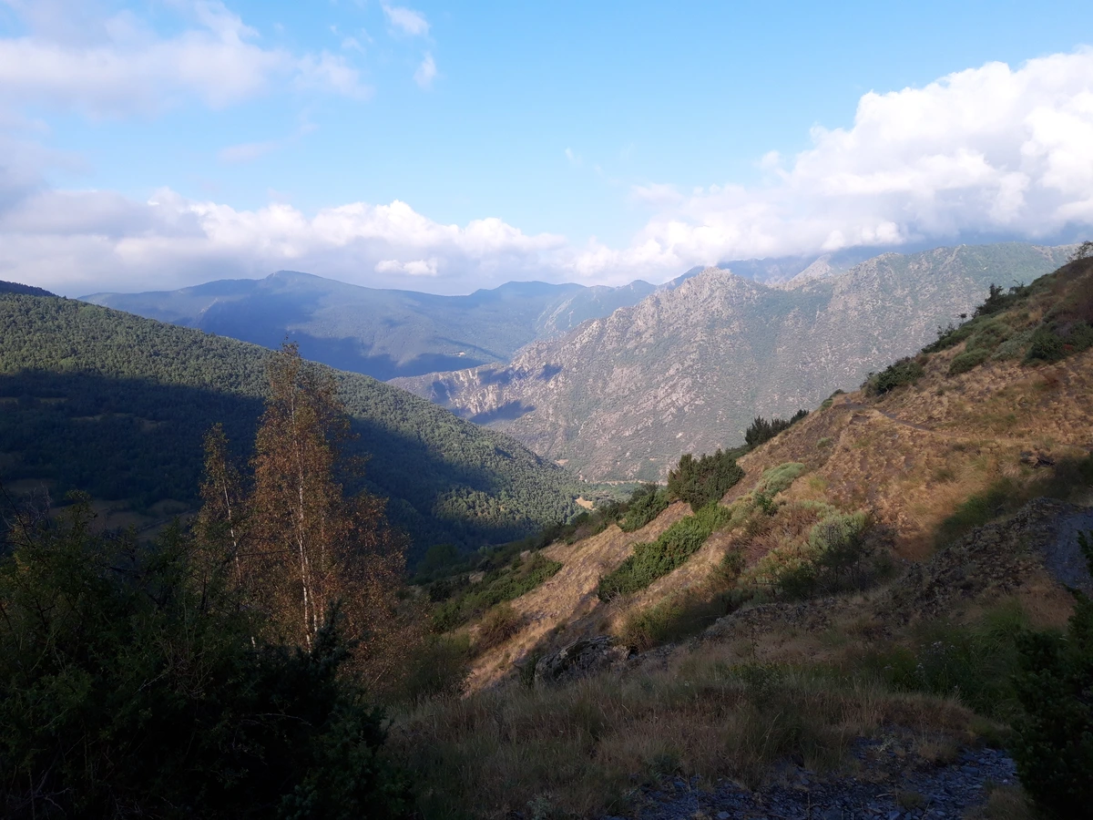 Scenic view of Montserrat mountains in Catalonia